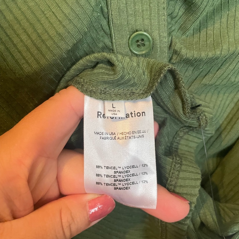 Reformation Amy Dress in Moss size Large - Picture 7 of 9
